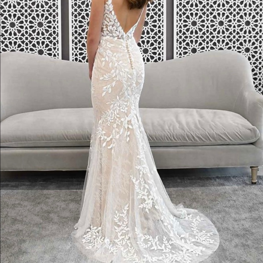 Stella York ORGANIC LACE FIT-AND-FLARE WEDDING DRESS